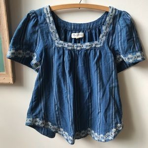 Madewell Mexican style blouse shirt size Small